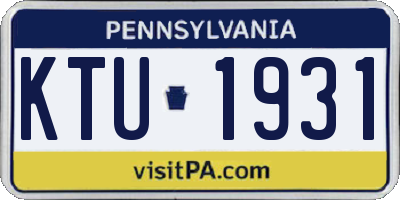 PA license plate KTU1931