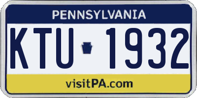 PA license plate KTU1932