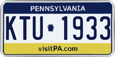 PA license plate KTU1933