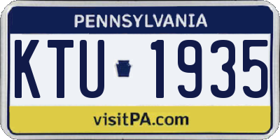 PA license plate KTU1935
