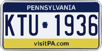 PA license plate KTU1936