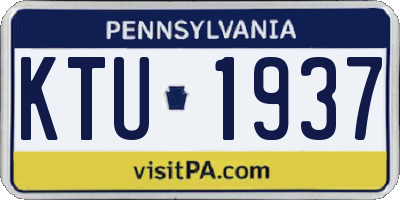 PA license plate KTU1937