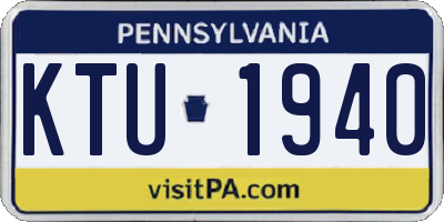PA license plate KTU1940