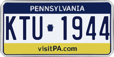 PA license plate KTU1944