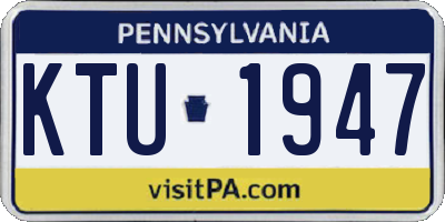 PA license plate KTU1947