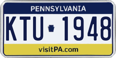 PA license plate KTU1948