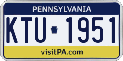PA license plate KTU1951