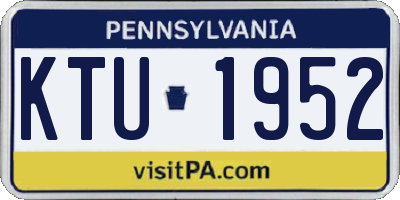 PA license plate KTU1952