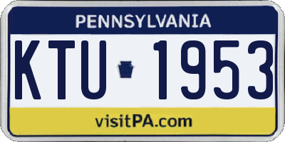PA license plate KTU1953