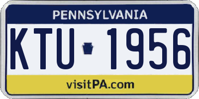 PA license plate KTU1956
