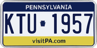 PA license plate KTU1957