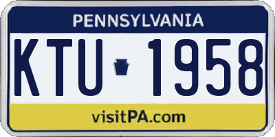 PA license plate KTU1958