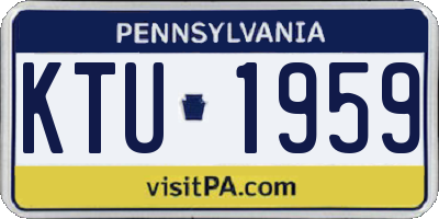 PA license plate KTU1959