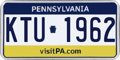 PA license plate KTU1962