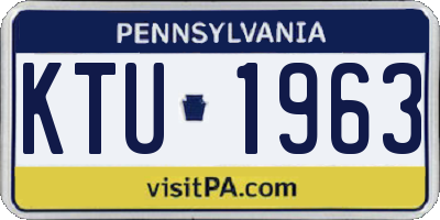 PA license plate KTU1963