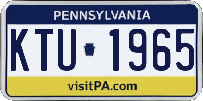 PA license plate KTU1965