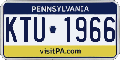 PA license plate KTU1966