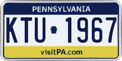PA license plate KTU1967