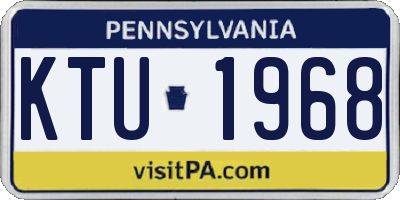 PA license plate KTU1968