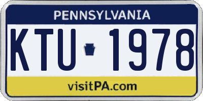 PA license plate KTU1978