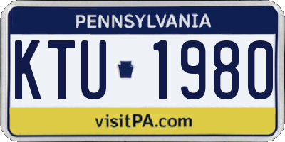 PA license plate KTU1980