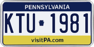 PA license plate KTU1981