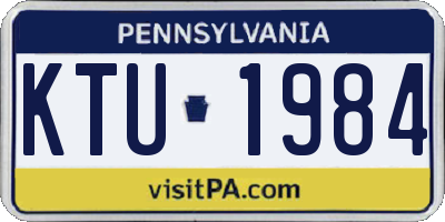PA license plate KTU1984