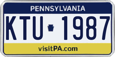 PA license plate KTU1987