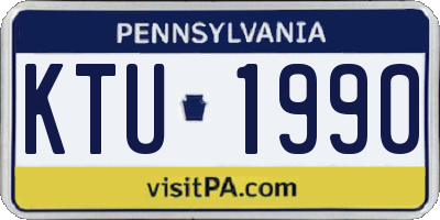 PA license plate KTU1990