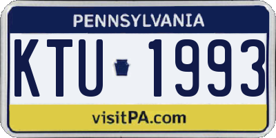 PA license plate KTU1993
