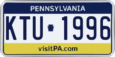 PA license plate KTU1996