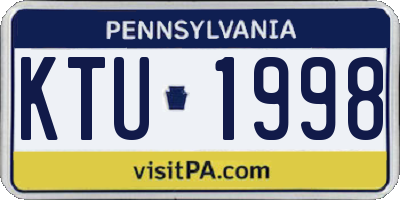 PA license plate KTU1998