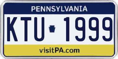 PA license plate KTU1999