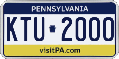 PA license plate KTU2000