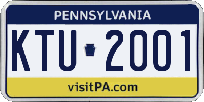 PA license plate KTU2001