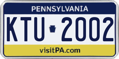 PA license plate KTU2002