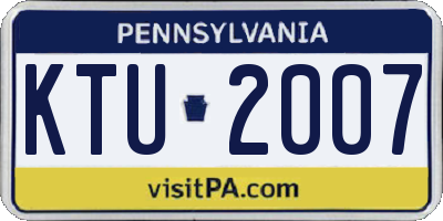PA license plate KTU2007