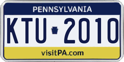 PA license plate KTU2010