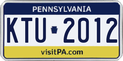 PA license plate KTU2012