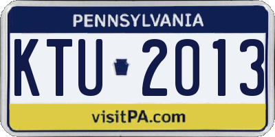 PA license plate KTU2013