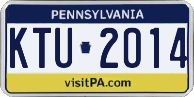 PA license plate KTU2014