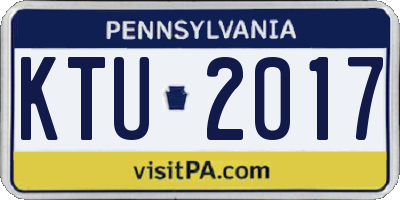 PA license plate KTU2017
