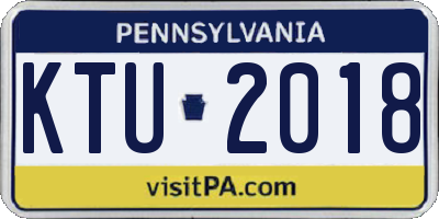 PA license plate KTU2018