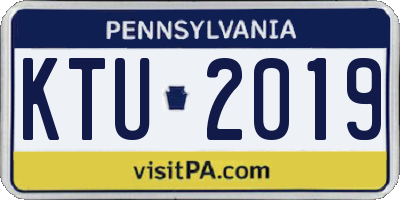 PA license plate KTU2019