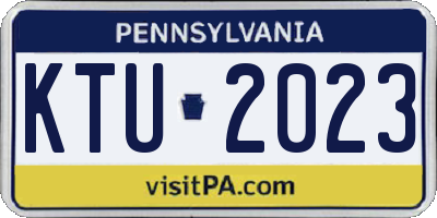 PA license plate KTU2023
