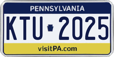 PA license plate KTU2025