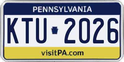 PA license plate KTU2026