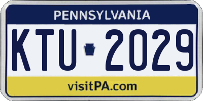 PA license plate KTU2029
