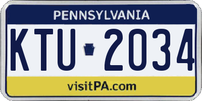 PA license plate KTU2034