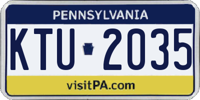 PA license plate KTU2035